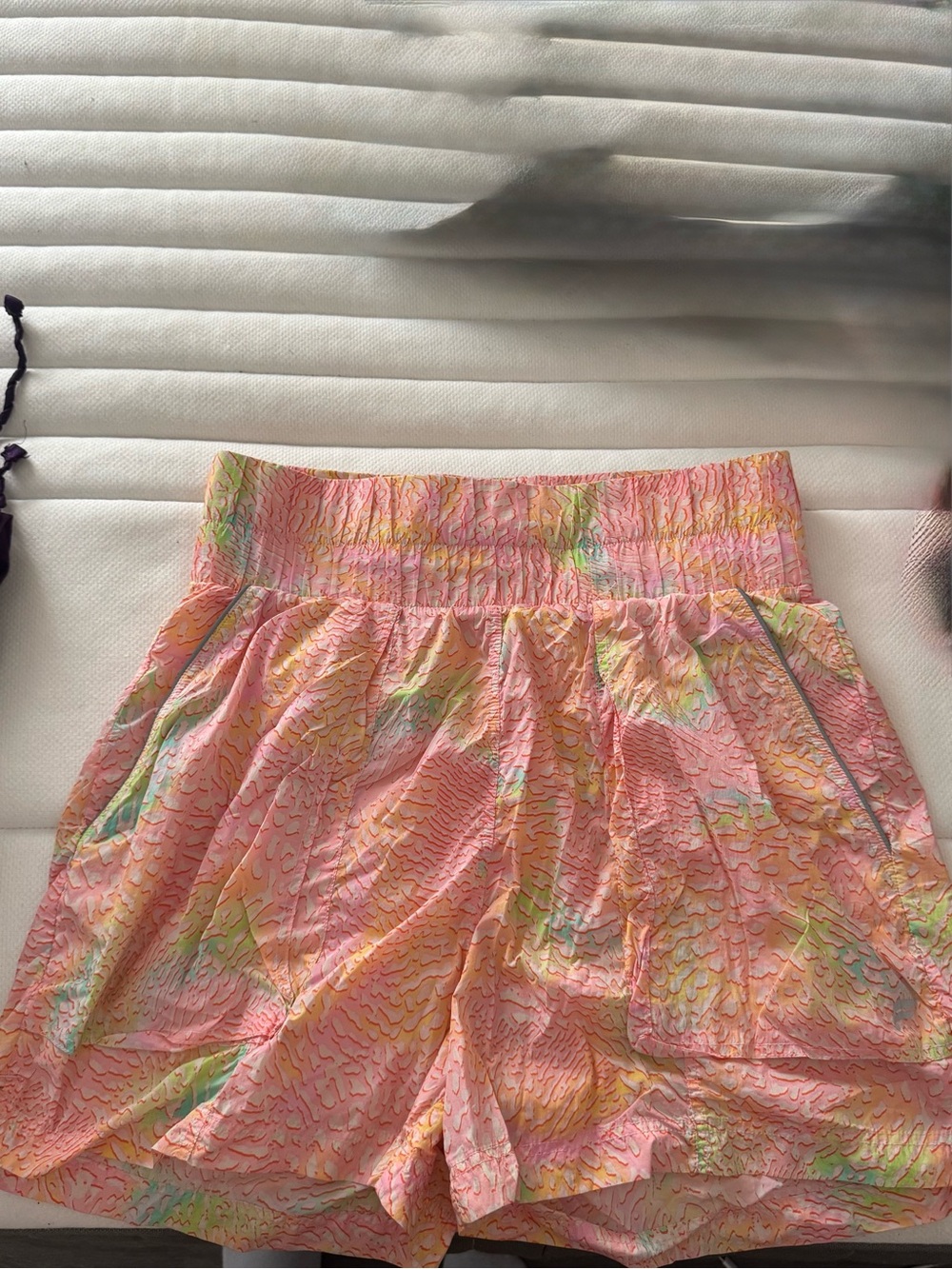 Fabletics Pink Tie-Dye High-Waist Shorts